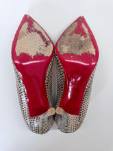 Load image into Gallery viewer, Christian Louboutin So Kate Ivory and Brown Python Pump Size 39 1/2
