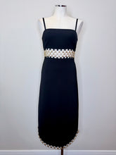 Load image into Gallery viewer, Alexis Tale Black Dress With Gold Chains Size XS