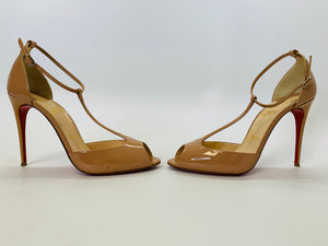 Christian Louboutin Nude Senora 100mm Sandals Size 39 1/2