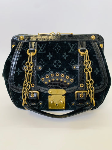 Louis Vuitton Limited Edition Gracie MM Black Monogram Velours Bag