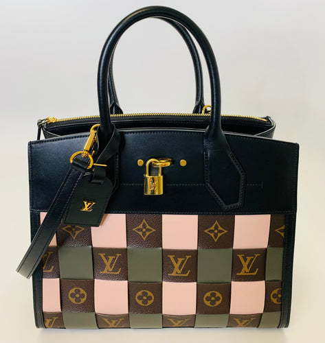 Louis Vuitton Monogram Damier Tressage City Steamer MM Bag