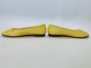 CHANEL Yellow Ballerina Flats Size 37