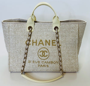 CHANEL Large Gold Deauville Shopping Bag