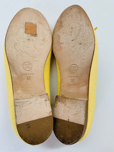 CHANEL Yellow Ballerina Flats Size 37