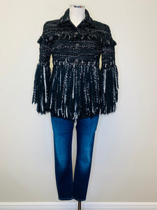 CHANEL Fall 2010 RTW Fringe and Tweed Jacket Size 38