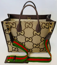 Load image into Gallery viewer, Gucci GG Jumbo Canvas and Leather Tote Bag