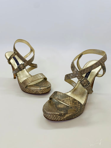 Ralph Lauren Collection Metallic Strappy Sandals Size 6 1/2