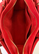 Load image into Gallery viewer, Louis Vuitton Coated Monogram Canvas and Cerise Leather Popincourt Tote PM