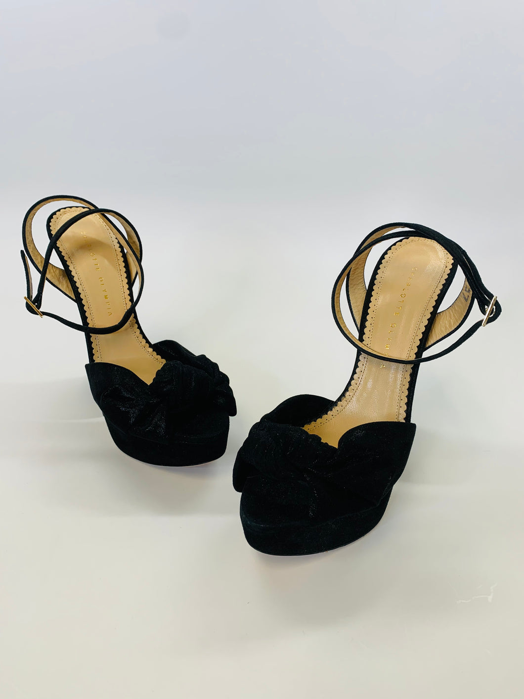 Charlotte Olympia Black Vreeland Platform Sandals Size 41