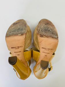 Jimmy Choo Beige Fiery Platform Sandal Size 36