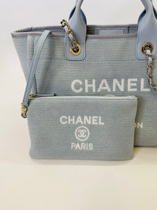 CHANEL Small Grey Deauville Shopping Bag