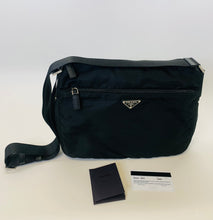 Load image into Gallery viewer, Prada Black Tessuto Nylon Messenger Bag