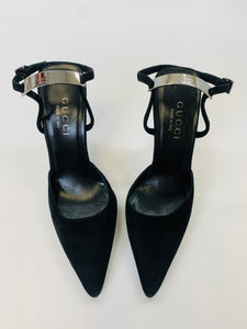 Gucci Black Suede Pumps Size 7 1/2