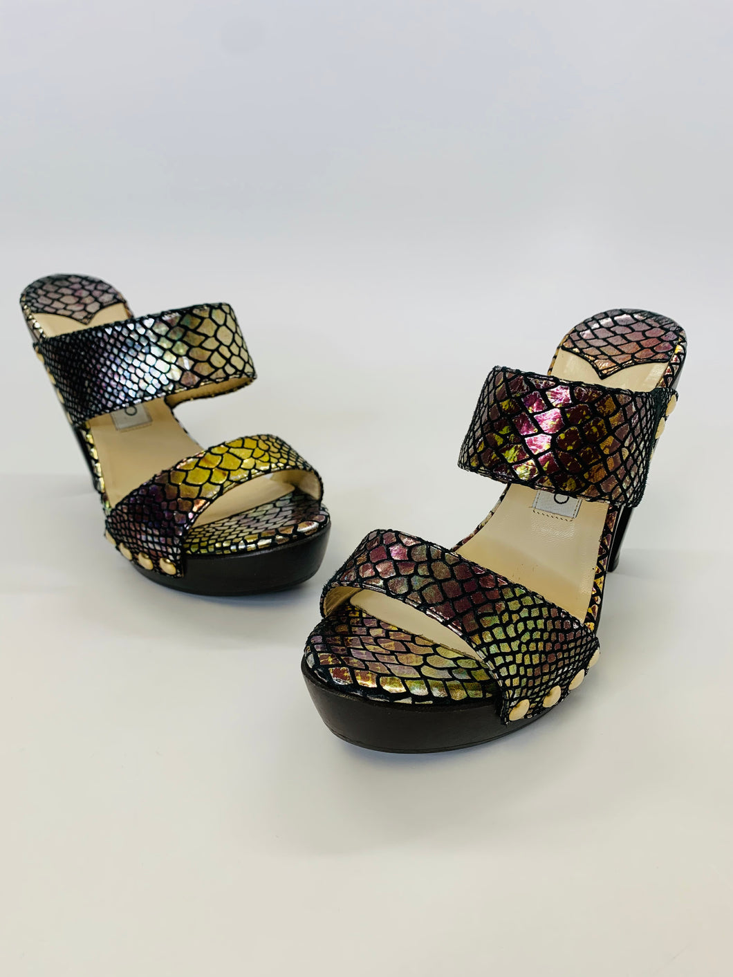 Jimmy Choo Ulrika Wooden Platform Sandals Size 37