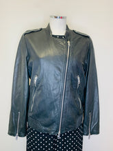 Load image into Gallery viewer, Rag &amp; Bone Black Leather Slim Fit Moto Jacket Size 12