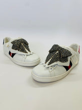 Load image into Gallery viewer, Gucci Ace Crystal Bow Sneakers Size 36 1/2