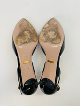 Load image into Gallery viewer, Gucci Black Patent Leather Knotted Tie Pumps Size 36 1/2