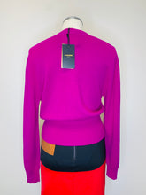 Load image into Gallery viewer, Le Superbe Magenta Beaded Cardigan Size M