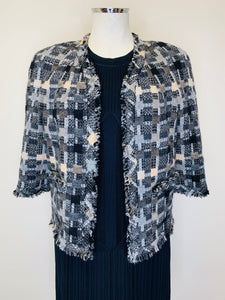 CHANEL Tweed and Fringe Jacket Size 42