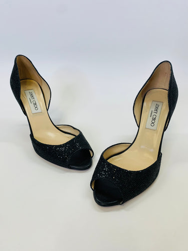 Jimmy Choo Black Glitter Pumps Size 38