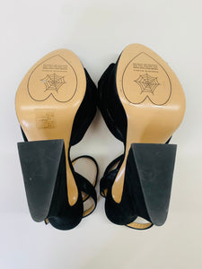 Charlotte Olympia Black Vreeland Platform Sandals Size 41