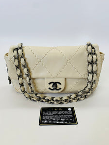 CHANEL Ivory Ultra Stitch Flap Bag