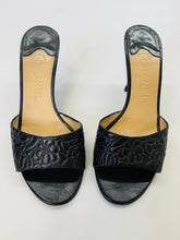 Load image into Gallery viewer, CHANEL Black CC Camellia Sandals Size 37 1/2