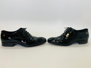 CHANEL Black Lace Up Shoes Size 40