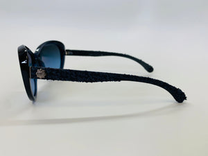 CHANEL Blue Tweed Sunglasses