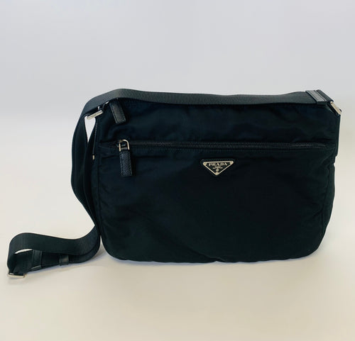 Prada Black Tessuto Nylon Messenger Bag