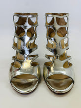 Load image into Gallery viewer, Jimmy Choo Silver Ren 100 Sandals Size 37 1/2