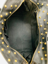 Load image into Gallery viewer, Alexander McQueen Black Skull Padlock Zip Around Studded Satchel