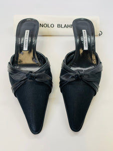 Manolo Blahnik Black Slides Size 42