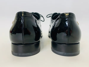 CHANEL Black Lace Up Shoes Size 40