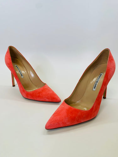 Manolo Blahnik BB 105 Coral Pumps Size 39 1/2