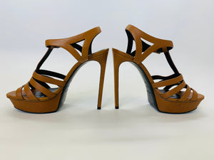 Saint Laurent Caramel T Strap Sandals Size 39 1/2