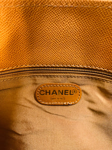 CHANEL Vintage Cognac Caviar Leather Boston Bag