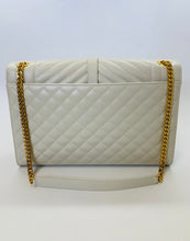 Load image into Gallery viewer, Saint Laurent Cream Large Envelope Flap Bag