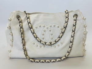 CHANEL Ivory Pearl Obsession Medium Tote Bag