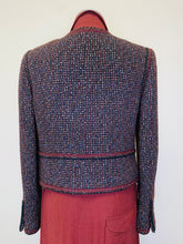 Load image into Gallery viewer, CHANEL Merlot and Black Tweed Jacket Size 42