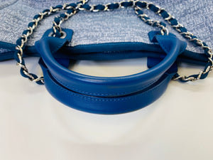 CHANEL Blue Large Deauville Shopping Bag