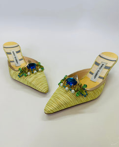 Manolo Blahnik Jeweled Mule Size 37