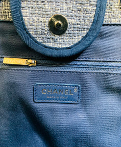 CHANEL Blue Large Deauville Shopping Bag