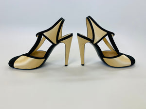 CHANEL CC Side Strappy Pump Size 39 1/2