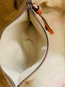 Chloe Denim and Leather Logo Tote Bag