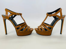 Load image into Gallery viewer, Saint Laurent Caramel T Strap Sandals Size 39 1/2