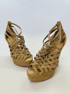 Christian Louboutin Tramontagne Platform Espadrille Wedge Size 39