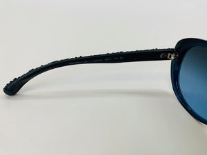 CHANEL Blue Tweed Sunglasses