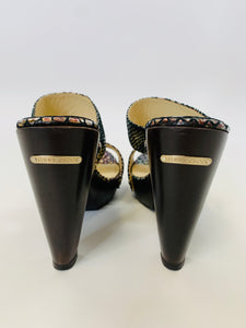 Jimmy Choo Ulrika Wooden Platform Sandals Size 37
