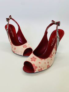 Louis Vuitton Murakami Cherry Blossom Slingbacks Size 39 1/2